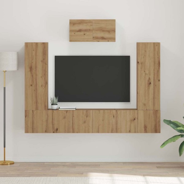 TV cabinet set 7 pcs Artisan oak