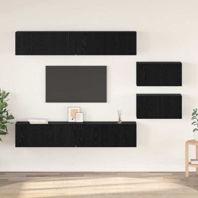 TV cabinet set 6 pcs Black...