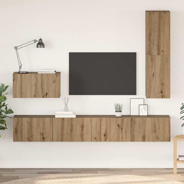 Wall TV stand 4 pcs Artisan oak