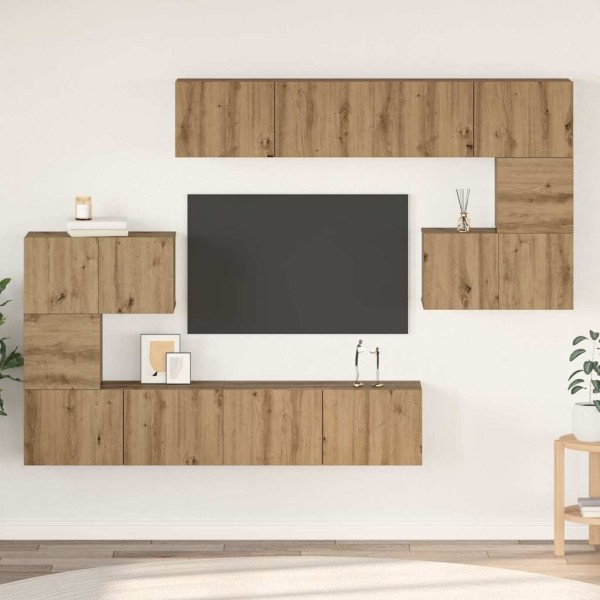 TV cabinet set 8 pcs Artisan oak