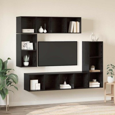 TV cabinet set 4 pcs Black...