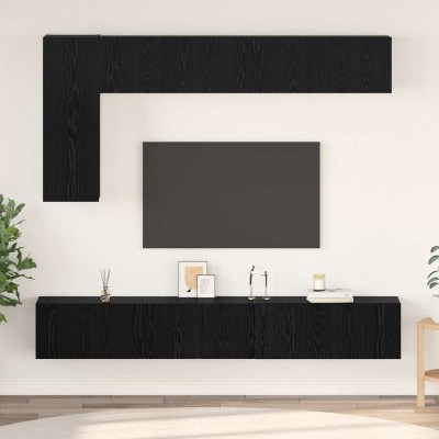 TV cabinet set 6 pcs Black...