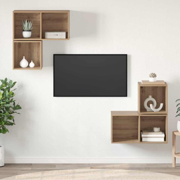TV cabinet set 4 pcs Artisan oak