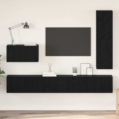TV cabinet set 4 pcs Black...