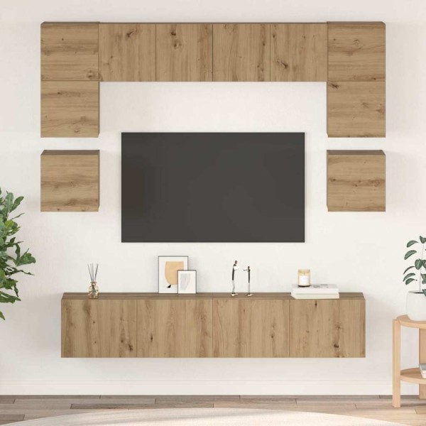 TV cabinet set 8 pcs Artisan oak