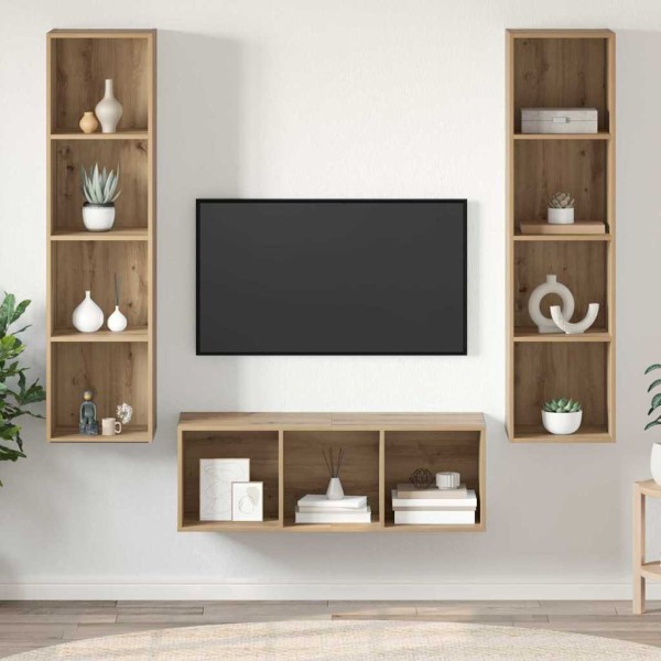 TV cabinet set 3 pcs Artisan oak