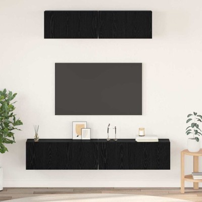 TV cabinet set 4 pcs Black...