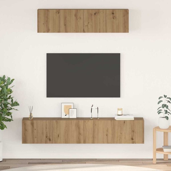 TV cabinet set 4 pcs Artisan oak