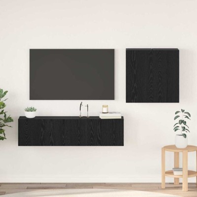 TV cabinet set Black oak...