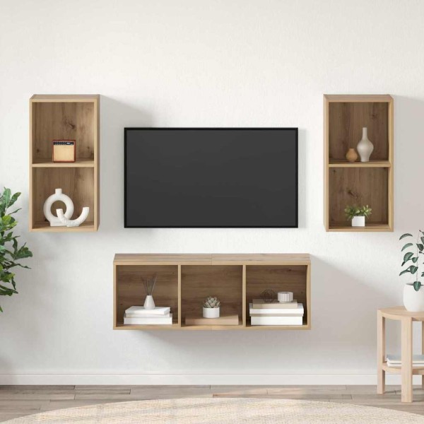 TV cabinet set 3 pcs Artisan oak