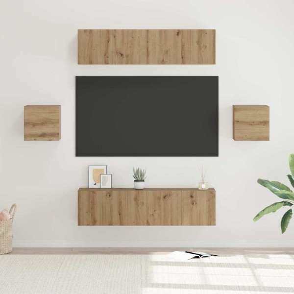 TV cabinet set 6 pcs Artisan oak