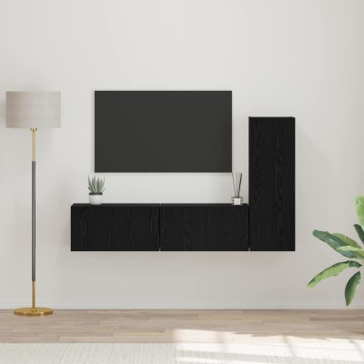 TV cabinet set 3 pcs Black...