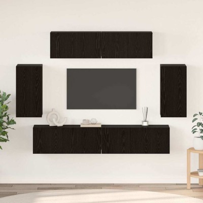 TV cabinet set 6 pcs Black...