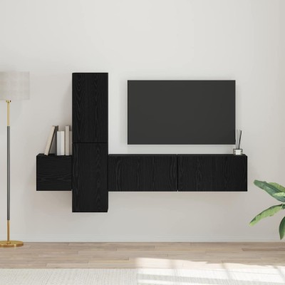 TV cabinet set 5 pcs Black...