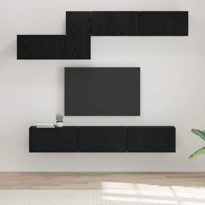 TV cabinet set 7 pcs Black...