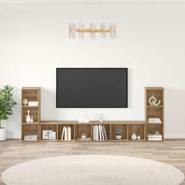 TV cabinet set 4 pcs Artisan oak