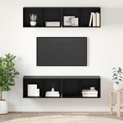 TV cabinet set 4 pcs Black...