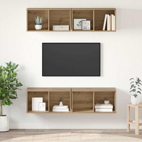 TV cabinet set 4 pcs Artisan oak