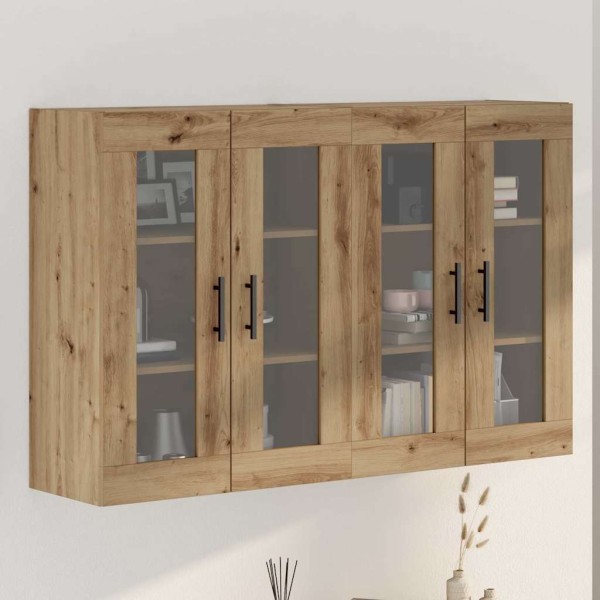 Wall cabinets 2 pcs Craftsman oak and black