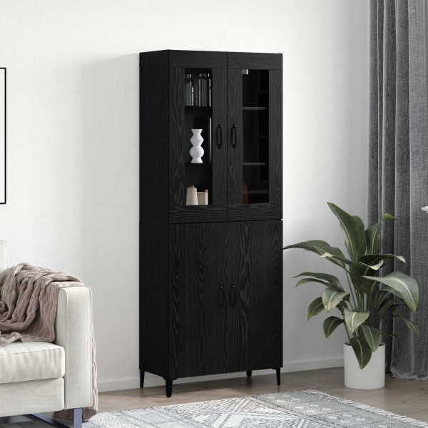High cabinet 2 pcs Black oak Processed wood