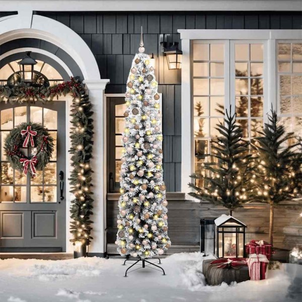 Artificial Christmas tree Green 210 cm PVC, steel and plastic