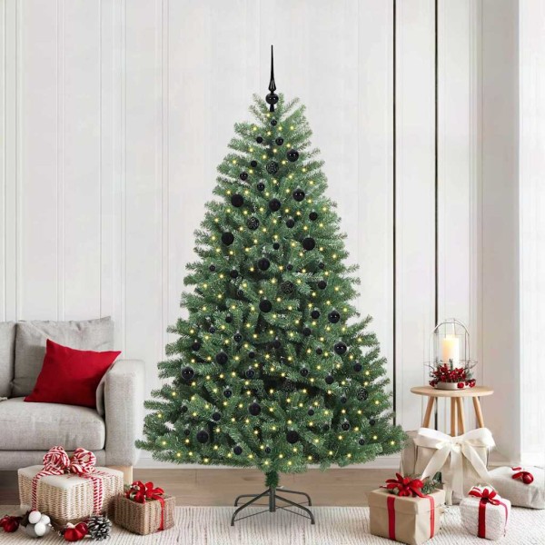 Artificial Folding Christmas Tree Green 210 cm PVC and metal
