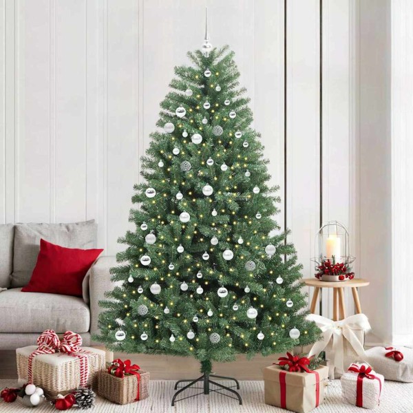 Artificial Folding Christmas Tree Green 210 cm PVC and metal