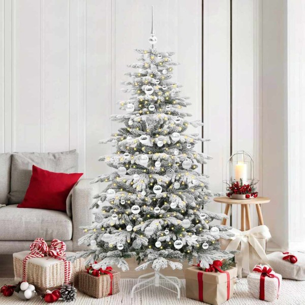 Artificial Folding Christmas Tree White 180 cm PE and PVC