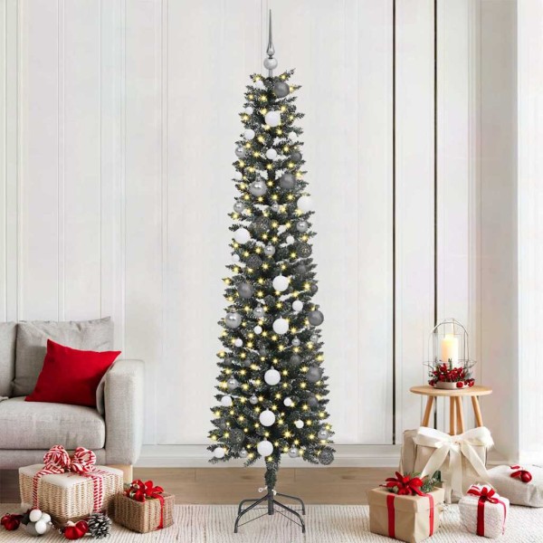 Artificial Christmas tree Green 210 cm PVC, plastic and steel