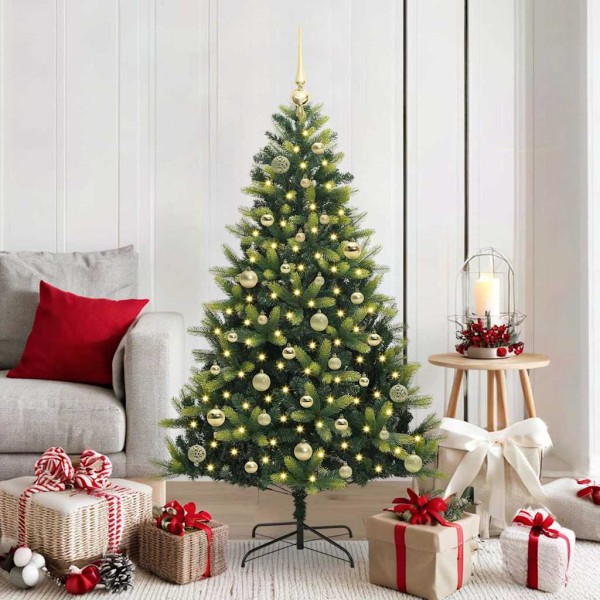 Artificial folded Christmas tree with 150 LED bulbs 150 cm