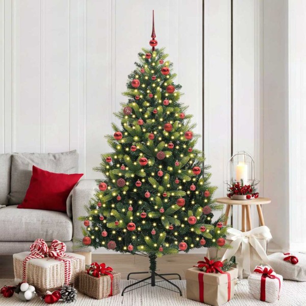 Artificial folding Christmas tree with 300 LEDs Green 180 cm