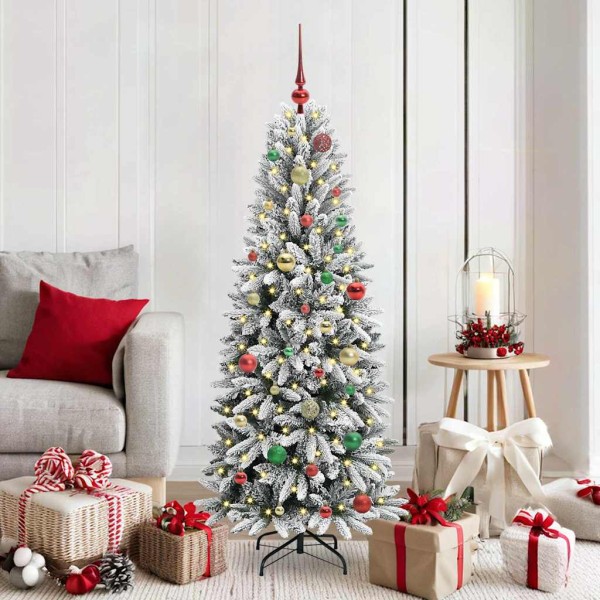 Artificial Christmas tree with 150 LED s stand White 150 cm