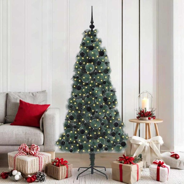 Artificial prelit Christmas tree with a set of balls