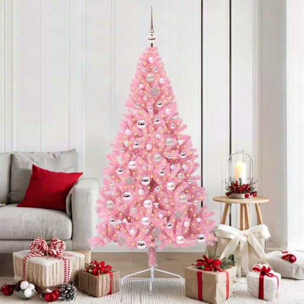 Artificial antifestive Christmas tree with light pink 180 cm PVC