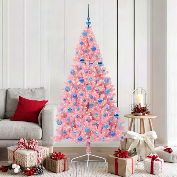 Artificial antifestive Christmas tree with light pink 180 cm PVC