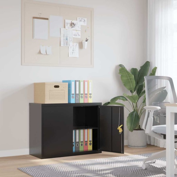 Cabinet for documents, black, 90x40x70cm, steel