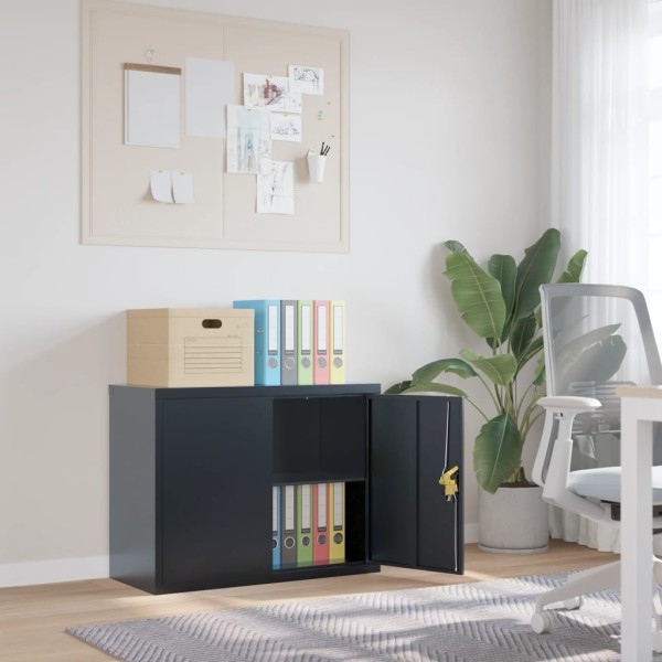 Cabinet for documents, anthracite color, 90x40x70cm, steel