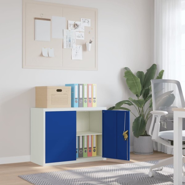 Cabinet for documents, gray and blue, 90x40x70cm, steel