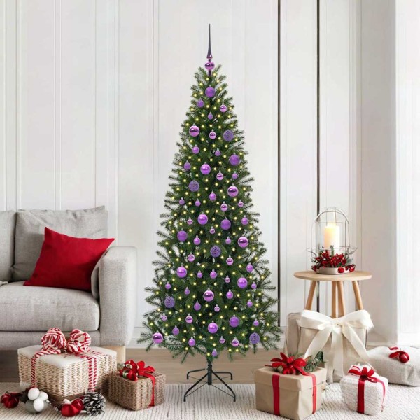 Artificial Christmas tree with 300 LED Green 180 cm PE and PVC