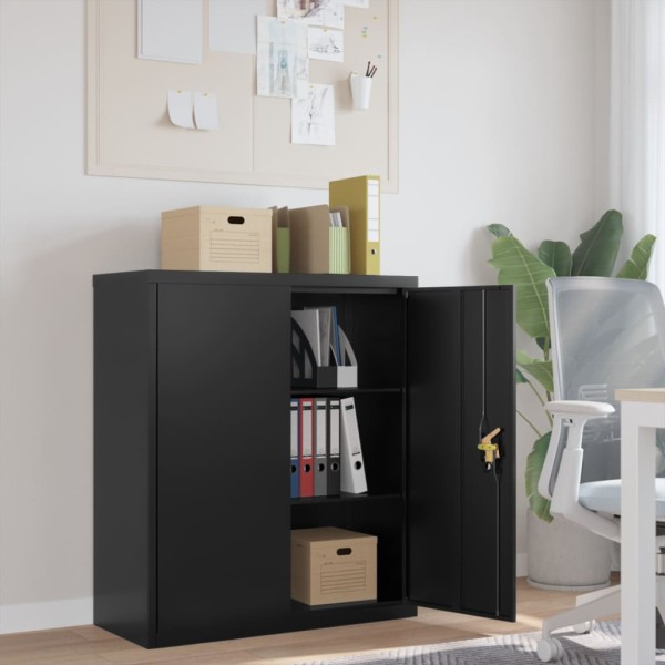 Cabinet for documents, black, 90x40x105cm, steel