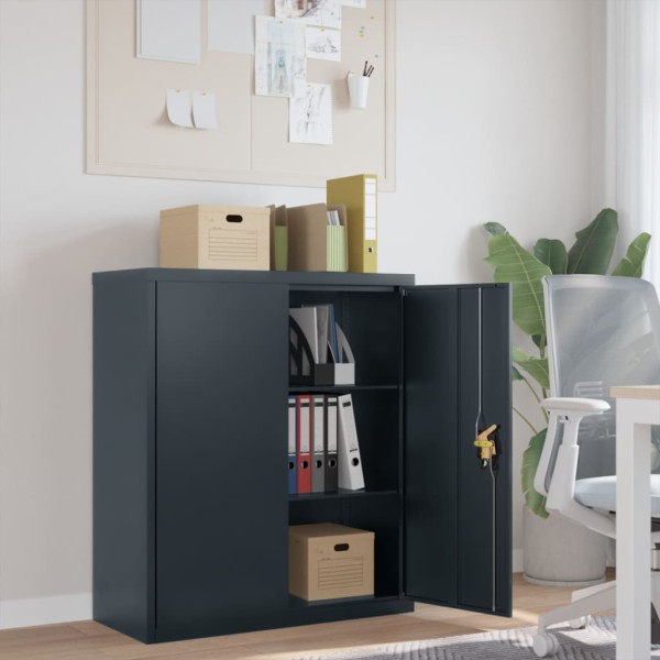 Cabinet for documents, anthracite color, 90x40x105cm, steel