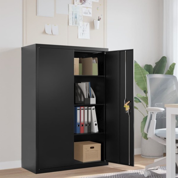 Cabinet for documents, black, 90x40x140cm, steel
