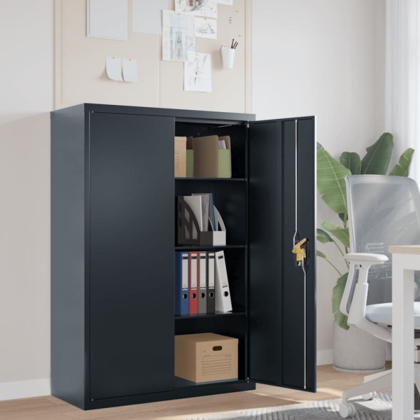 Cabinet for documents, anthracite color, 90x40x140cm, steel