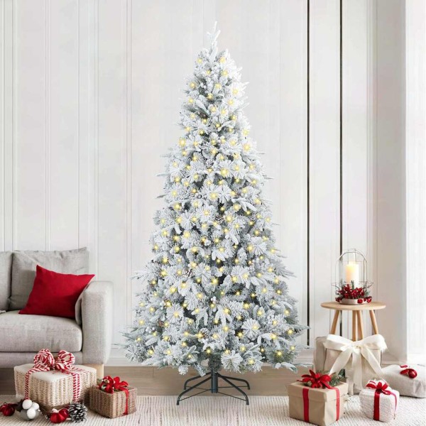 Artificial Folding Christmas Tree White 240 cm PE and PVC