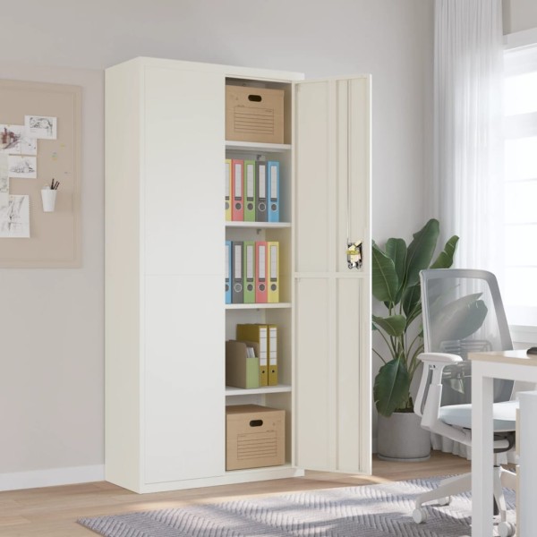 Cabinet for documents, white, 90x40x200cm, steel