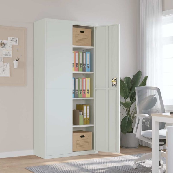 Cabinet for documents, light gray, 90x40x200cm, steel