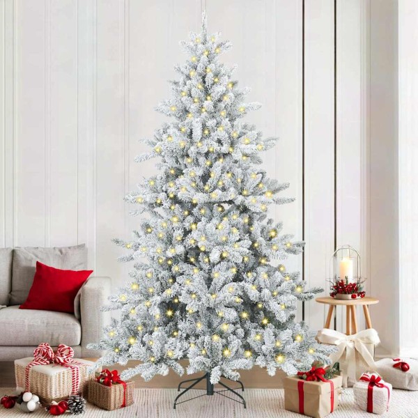Artificial Folding Christmas Tree White 210 cm PVC and Steel