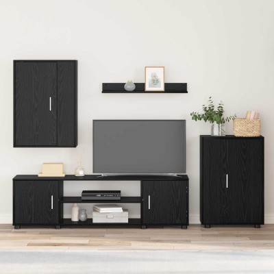 TV cabinet set 4 pcs Black...