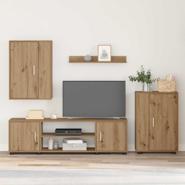 TV cabinet set 4 pcs Artisan oak