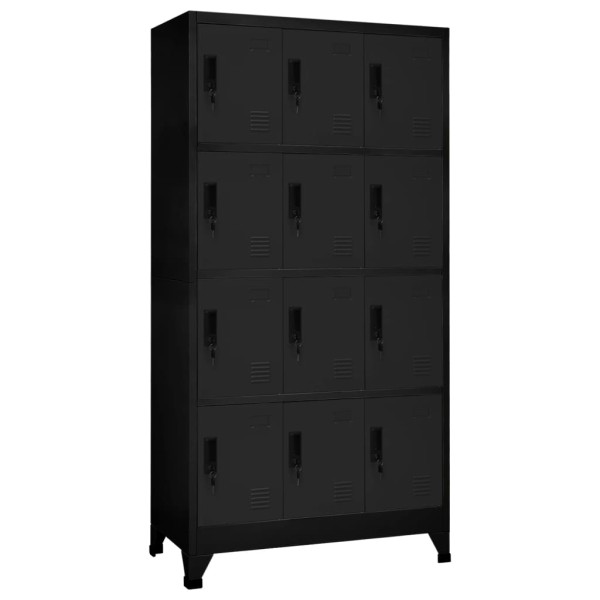Dressing cabinet, black, 90x45x180cm, steel